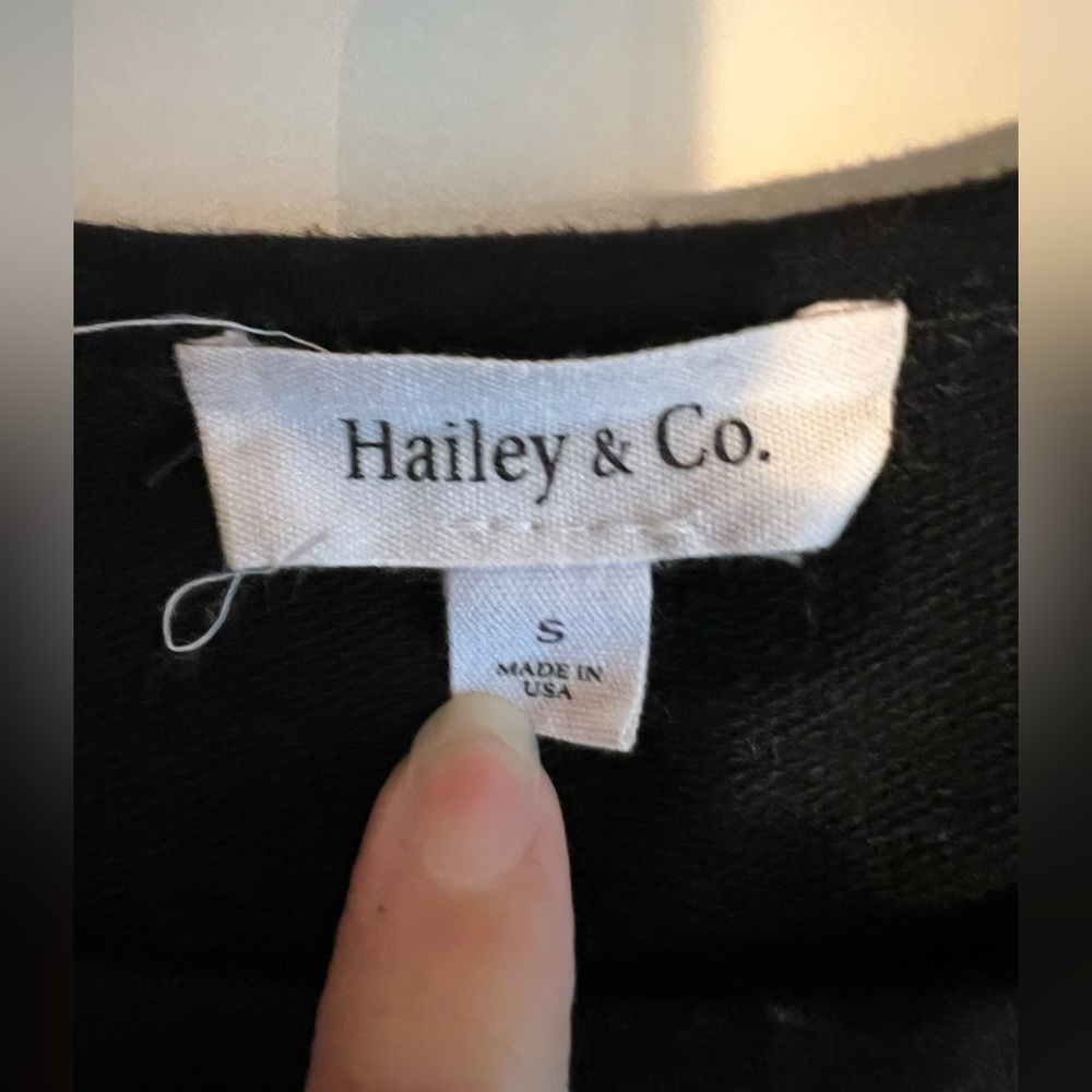 Black Blouse W/ Patterned Sleeve - image 3